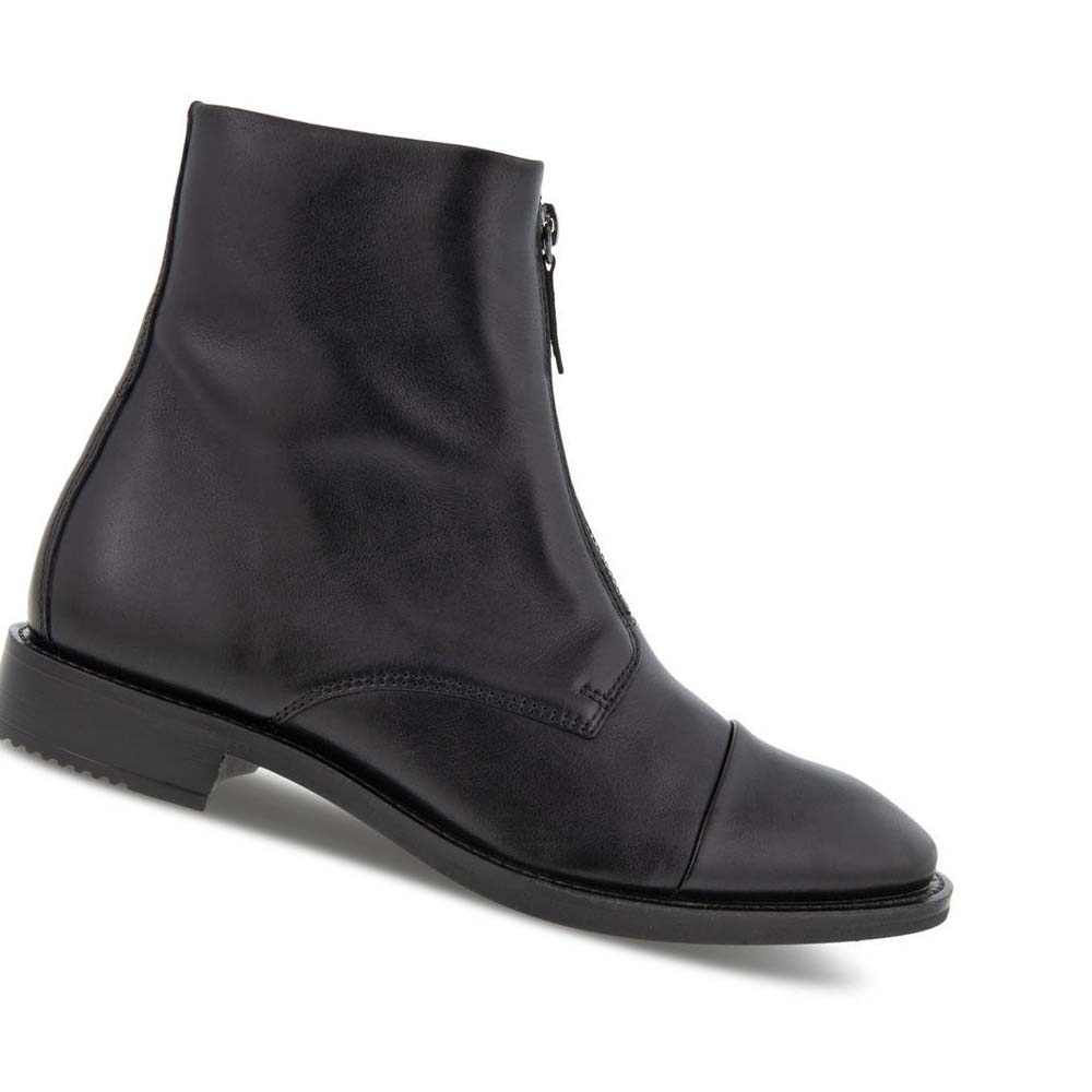 Női Ecco Sartorelle 25 Tailored Central Zip Ankle Csizma Fekete | HU 25FDN